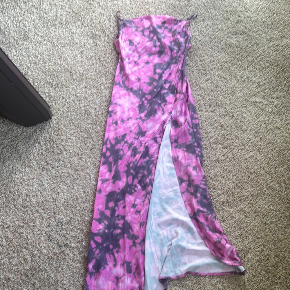 Pink and Purple Tie-Dye Maxi Dress tiger mist